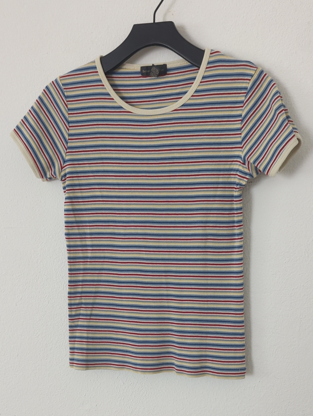 Banana Republic Multicolor Striped Rib Short-Sleeve Tee